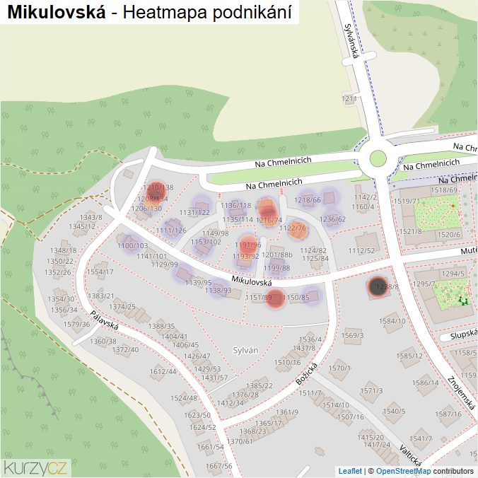 Mapa Mikulovská - Firmy v ulici.