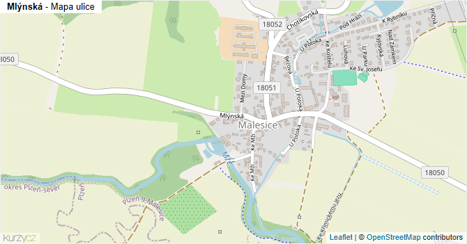 Mlýnská - mapa ulice