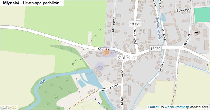 Mlýnská - mapa podnikání