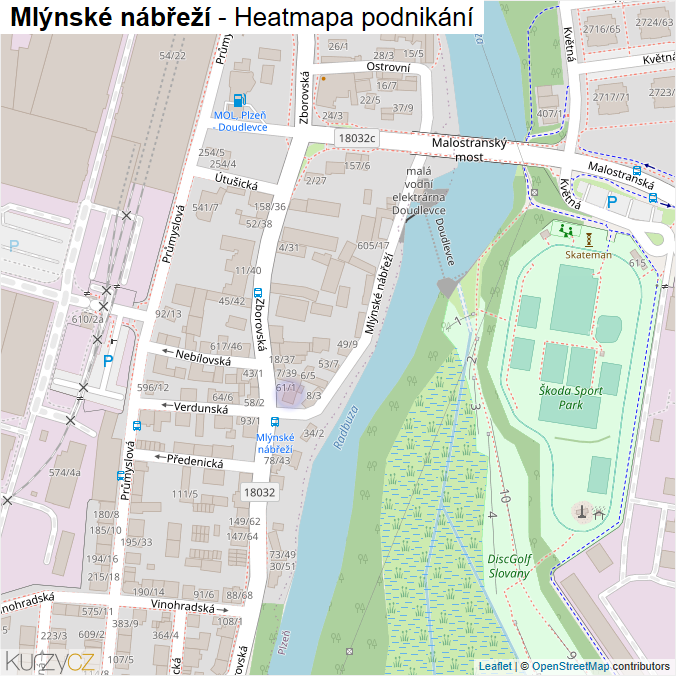 Mapa Mlýnské nábřeží - Firmy v ulici.