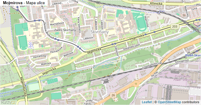 Mojmírova - mapa ulice