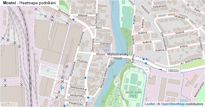 Mostní - mapa podnikání