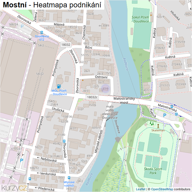 Mapa Mostní - Firmy v ulici.