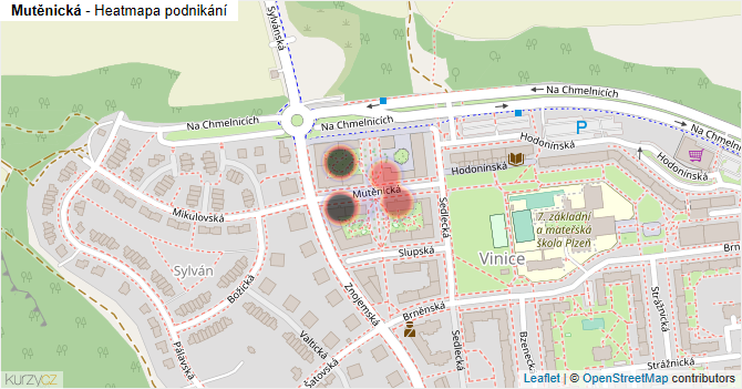 Mutěnická - mapa podnikání