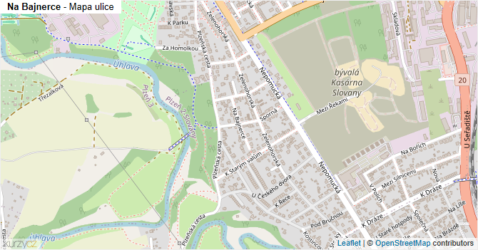 Na Bajnerce - mapa ulice