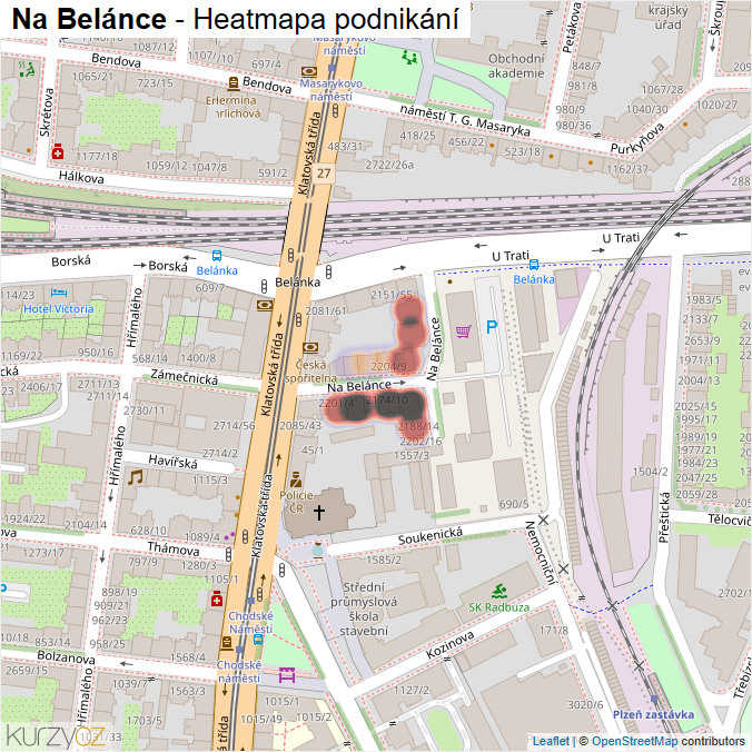 Mapa Na Belánce - Firmy v ulici.