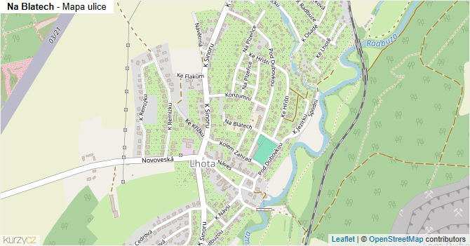 Na Blatech - mapa ulice
