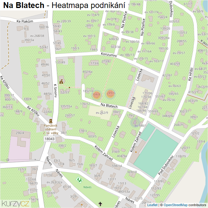 Mapa Na Blatech - Firmy v ulici.