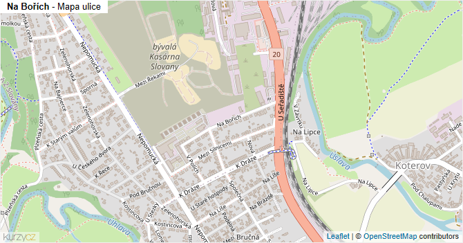 Na Bořích - mapa ulice