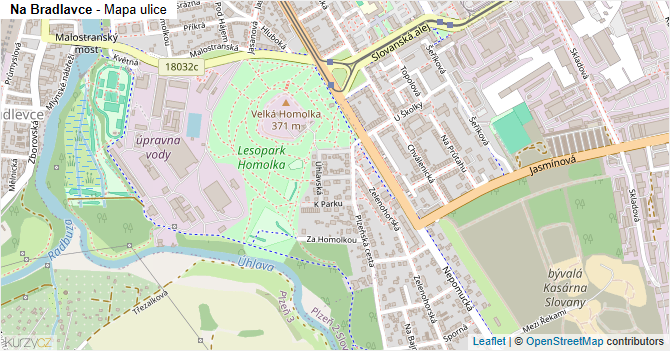 Na Bradlavce - mapa ulice
