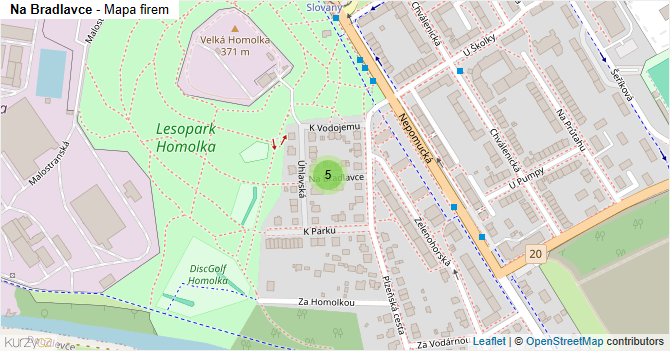 Na Bradlavce - mapa firem