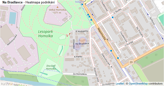 Na Bradlavce - mapa podnikání