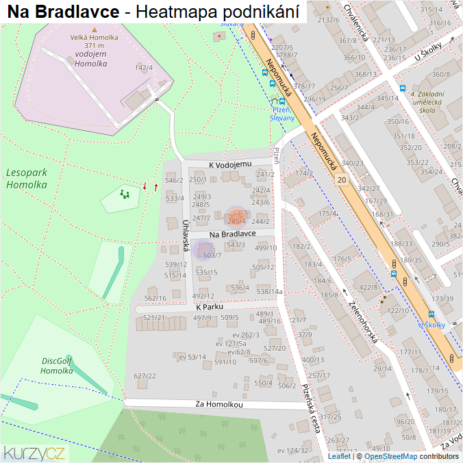 Mapa Na Bradlavce - Firmy v ulici.