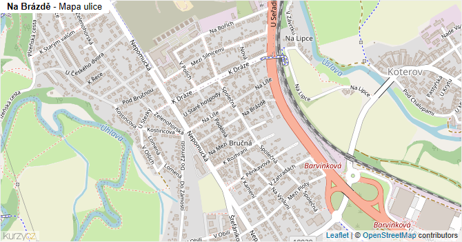 Na Brázdě - mapa ulice