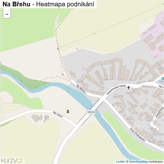 Mapa Na Břehu - Firmy v ulici.