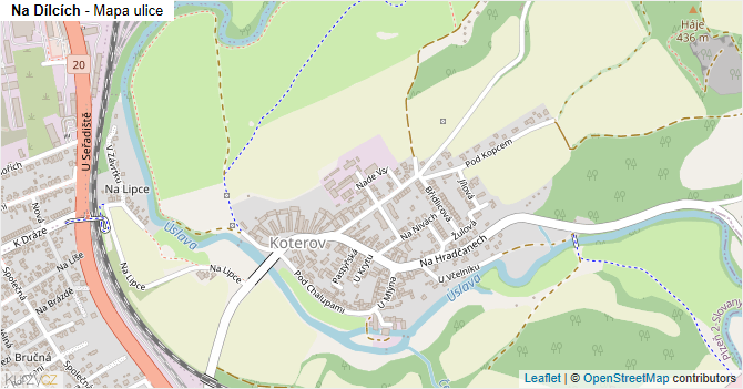 Na Dílcích - mapa ulice