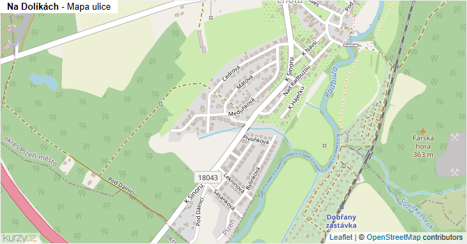 Na Dolíkách - mapa ulice