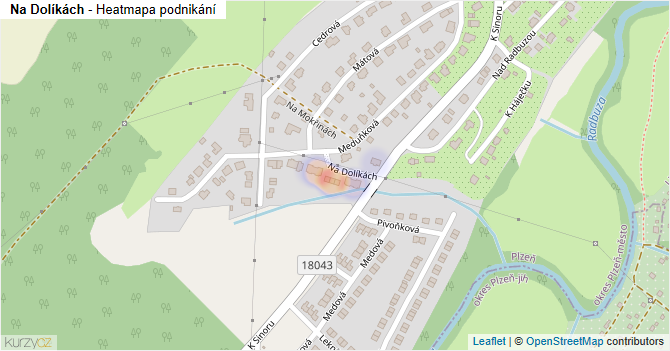 Na Dolíkách - mapa podnikání