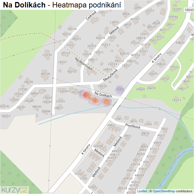 Mapa Na Dolíkách - Firmy v ulici.