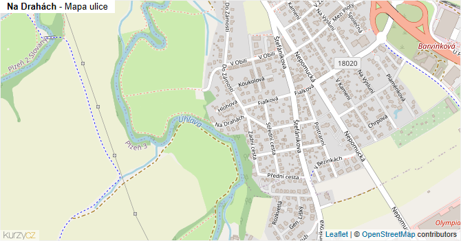 Na Drahách - mapa ulice