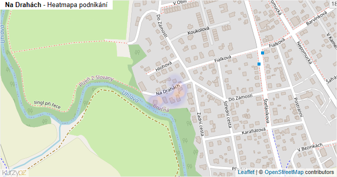 Na Drahách - mapa podnikání