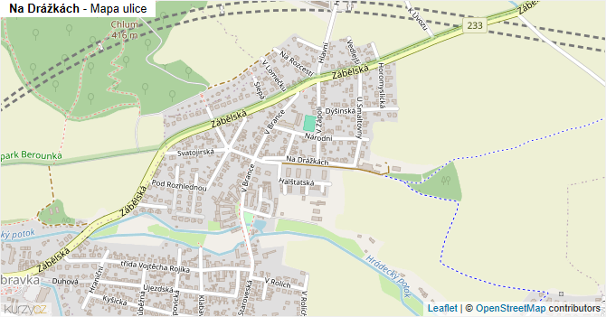 Na Drážkách - mapa ulice