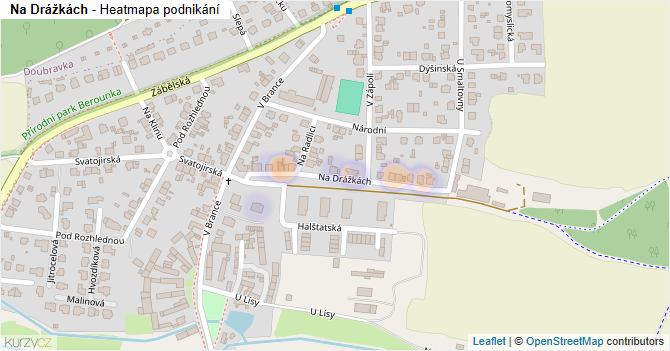 Na Drážkách - mapa podnikání