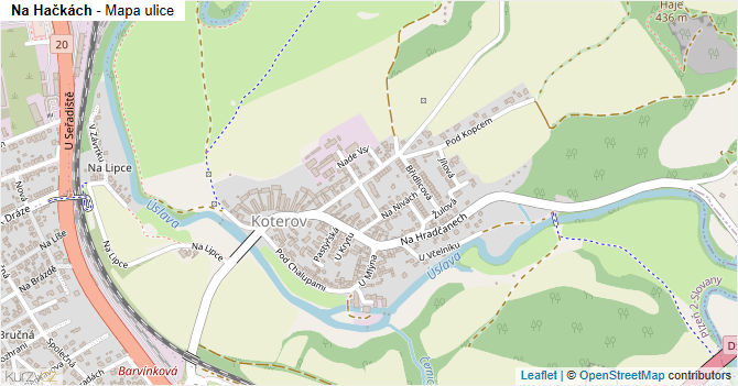 Na Hačkách - mapa ulice