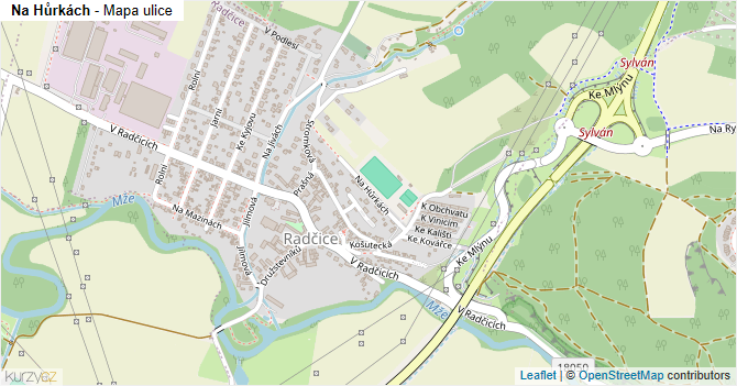 Na Hůrkách - mapa ulice