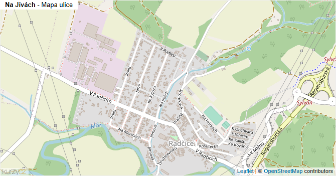 Na Jívách - mapa ulice