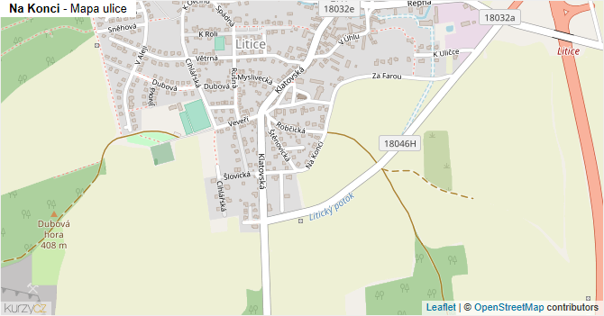 Na Konci - mapa ulice