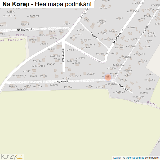 Mapa Na Koreji - Firmy v ulici.