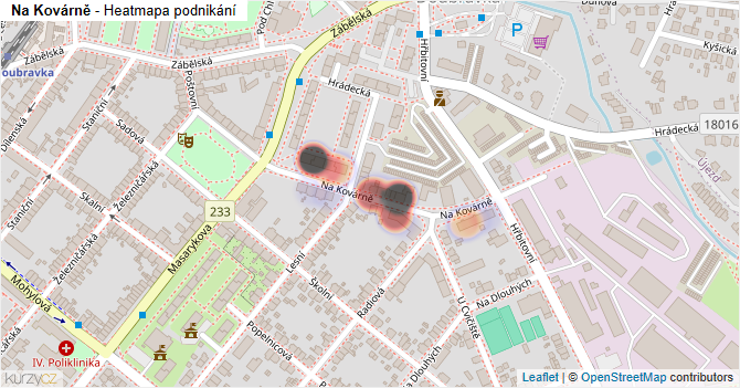 Na Kovárně - mapa podnikání