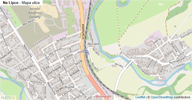 Na Lipce - mapa ulice