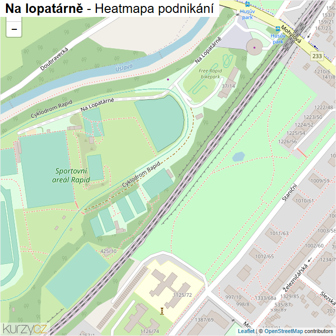 Mapa Na lopatárně - Firmy v ulici.