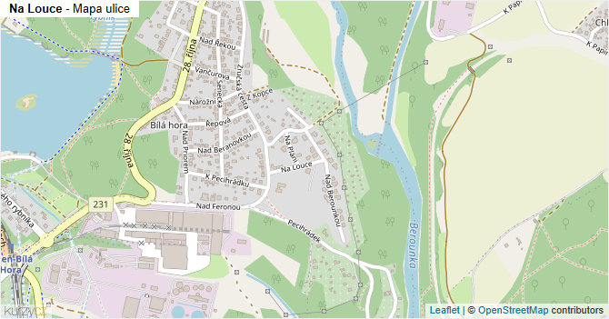 Na Louce - mapa ulice