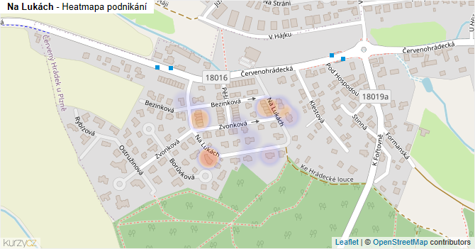 Na Lukách - mapa podnikání