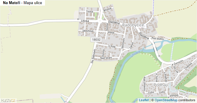 Na Mateři - mapa ulice