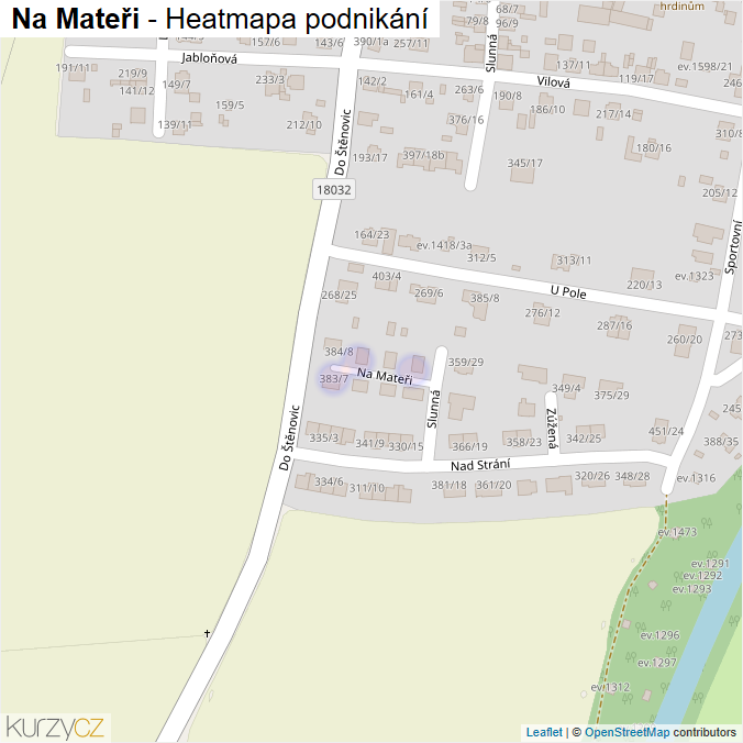 Mapa Na Mateři - Firmy v ulici.