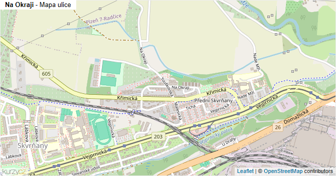 Na Okraji - mapa ulice