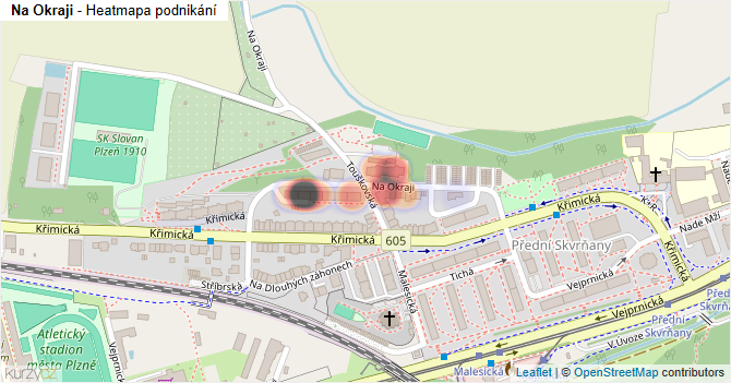 Na Okraji - mapa podnikání