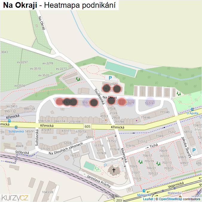 Mapa Na Okraji - Firmy v ulici.