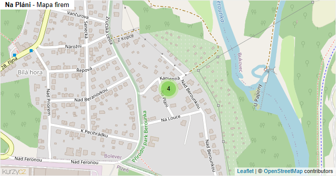Na Pláni - mapa firem