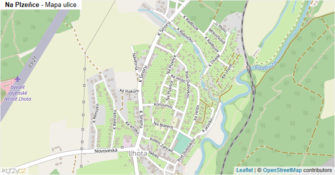 Na Plzeňce - mapa ulice