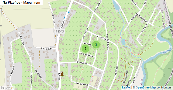 Na Plzeňce - mapa firem