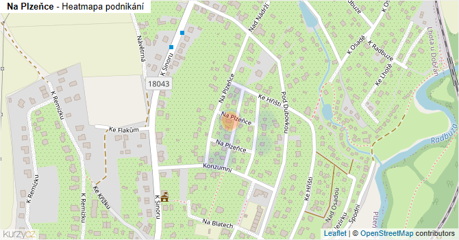 Na Plzeňce - mapa podnikání