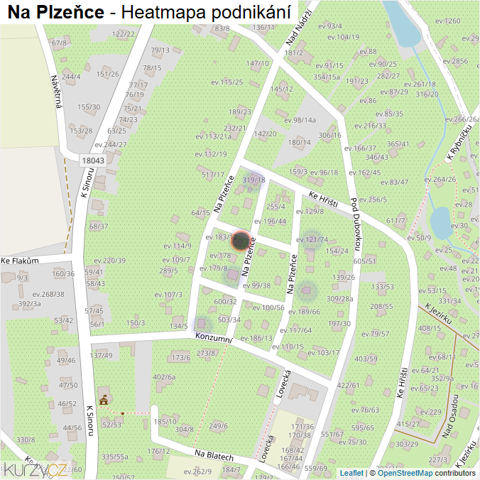 Mapa Na Plzeňce - Firmy v ulici.