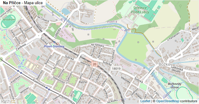 Na Příčce - mapa ulice