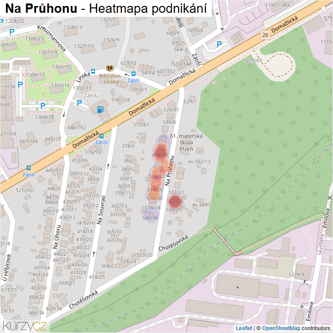 Mapa Na Průhonu - Firmy v ulici.