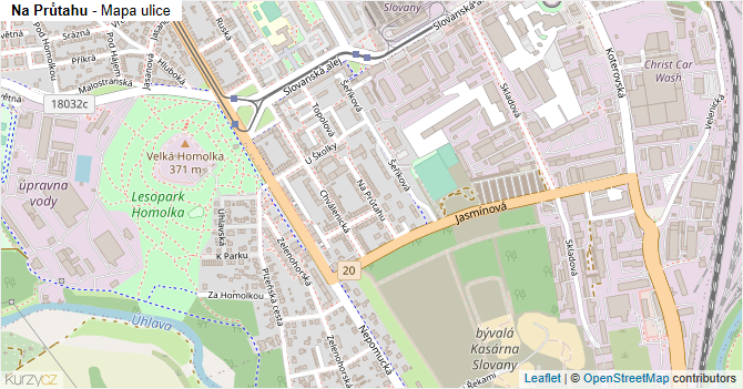 Na Průtahu - mapa ulice